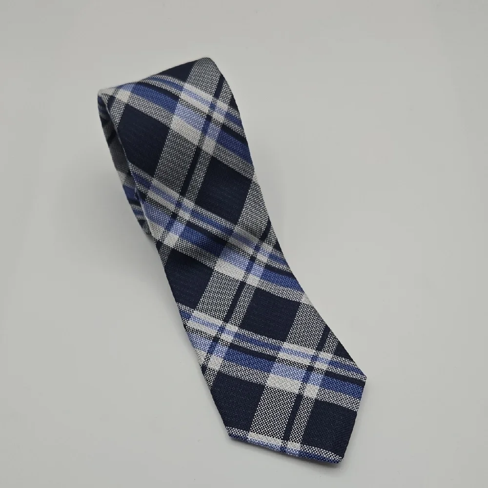 Cremieux | Navy Blue Plaid Silk Tie